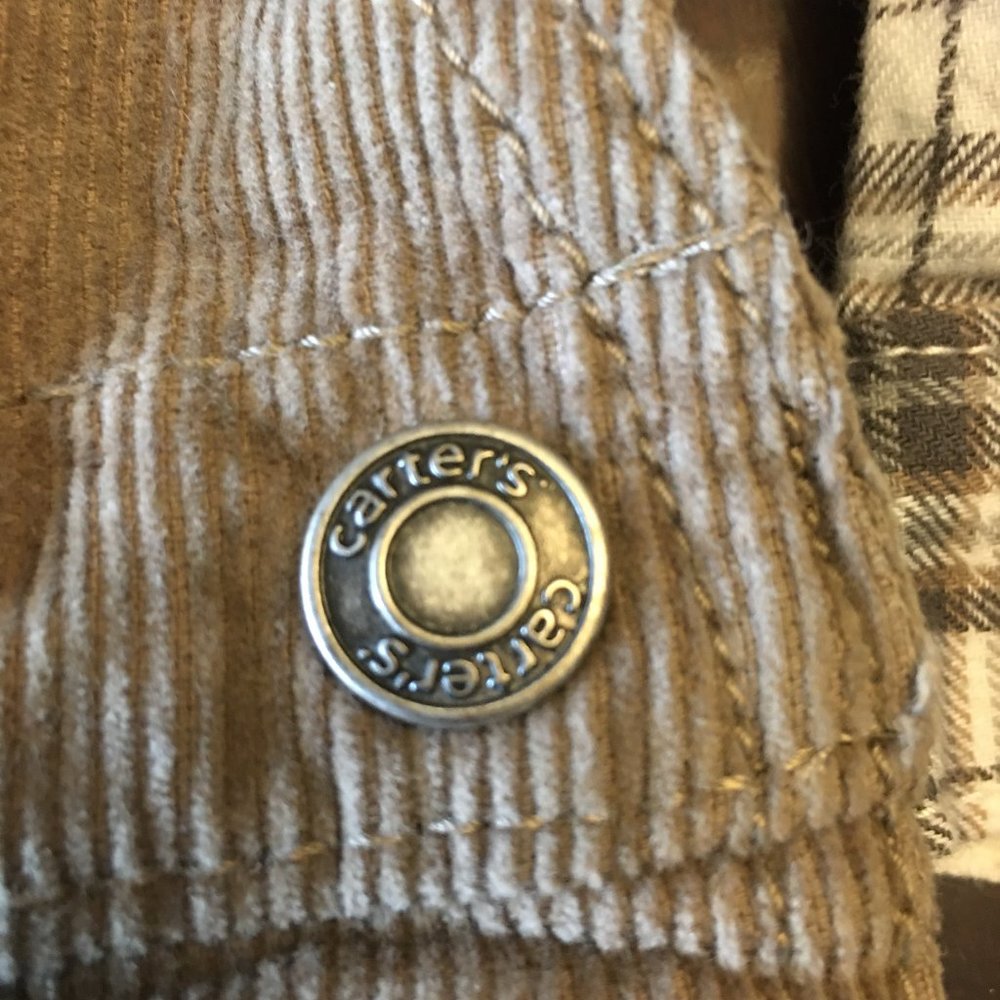 CARTER'S Corduroy Overalls with Coordinating Shirt - Picture 4 of 9